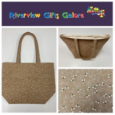 Large Tote Bag - Bees on Taupe Large Tote Bag - Bees on Taupe